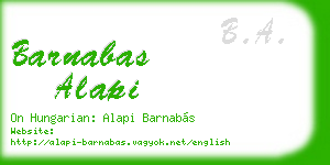 barnabas alapi business card
